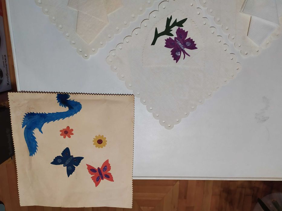 Винтаж! Ручная работа.Салфетница,чехол для столовых приборов, ткань