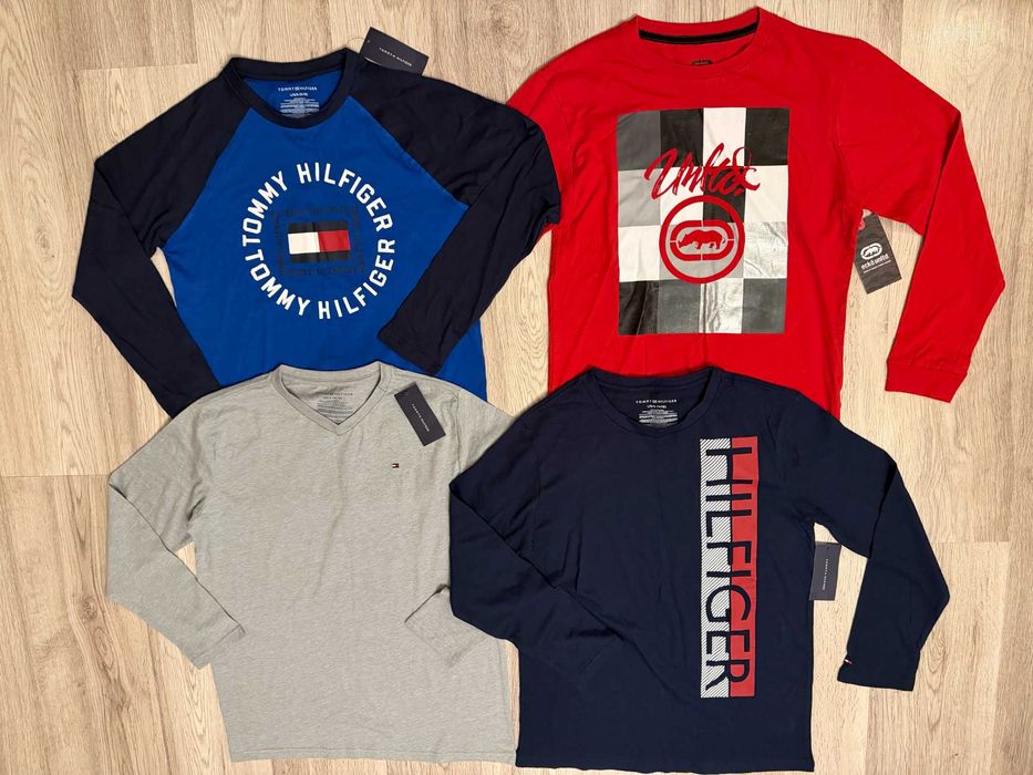 Nowe bluzki z długim rękawem Tommy Hilfiger,Ecko,Puma