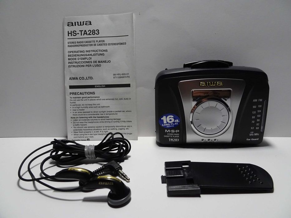 NOWY Walkman AIWA HS-TA283 (BK) Odtwarzacz Kasetowy RADIO/MSP - 1999r.