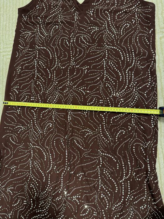 Святкова шоколадна сукня зі стразами XL