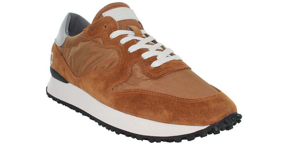 D.A.T.E. Sneakersy męskie - Spike Nylon - r 43 - brązowe, skórzane