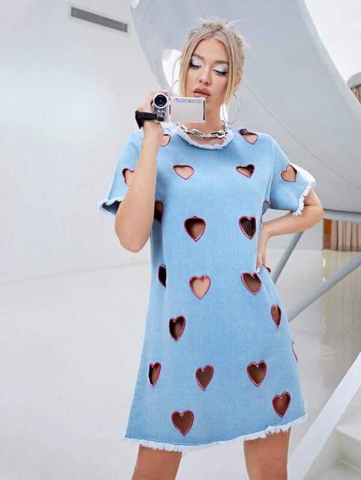 Vestido de senhora Denim azul