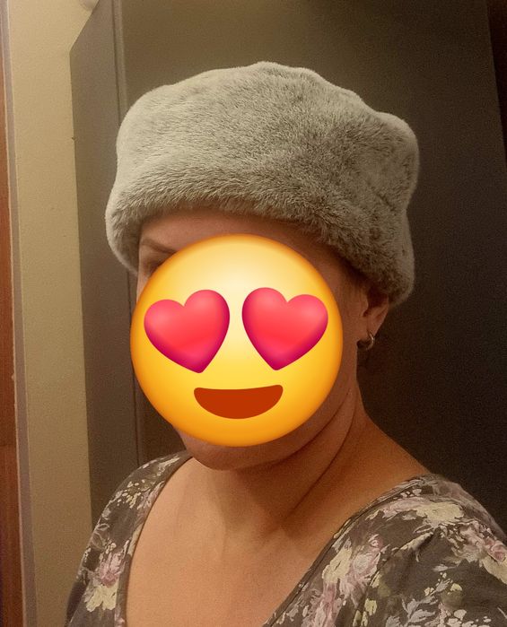 Toczek a'la norka , futro sztuczne czapka