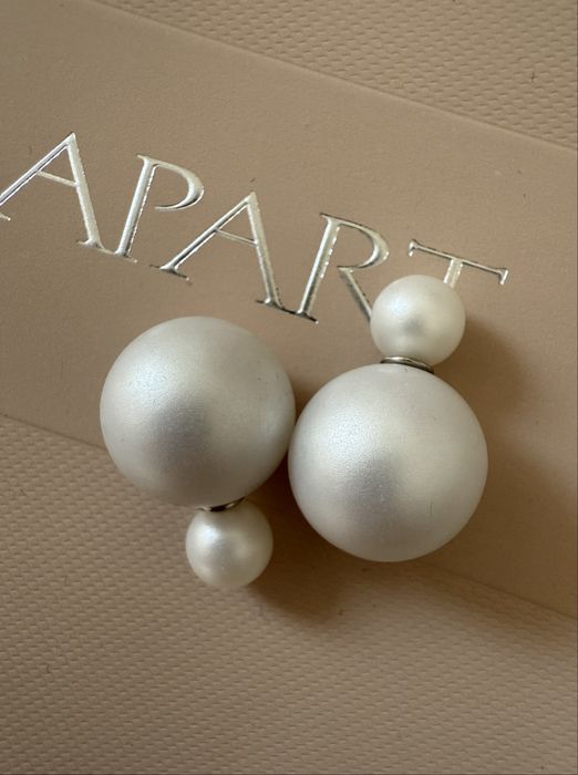 Kolczyki kulki perły dwustronne double ball eleganckie klasyczne