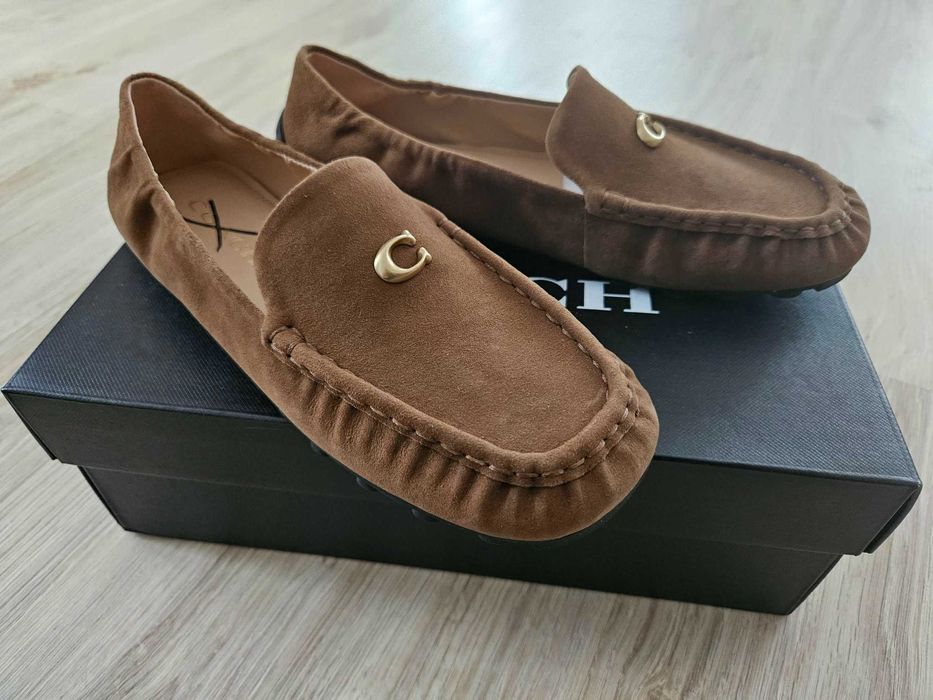 Buty Coach mokasyny zamsz