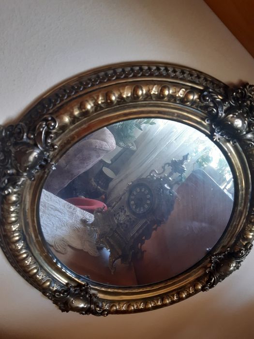 Okazja Piękne pałacowe lustro w mosiężnej ramie