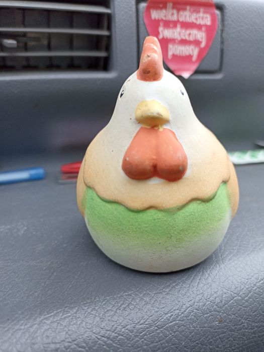 Ceramiczna Stara figurka kurka
