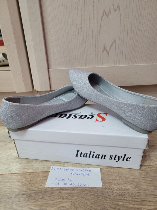 Baleriny Seastar Blue Silver nowe roz 36