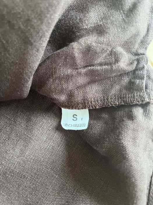 Lniany czekoladowy komplet damski XS