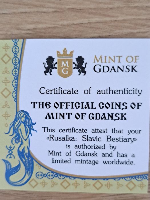 Монета серебранная Бестии Славянские "Русалка"