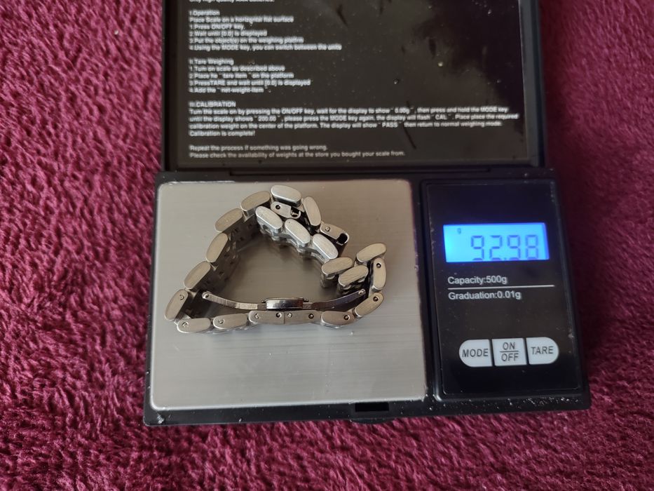 Bransoletka do zegarka z pełnymi ogniwami 22mm