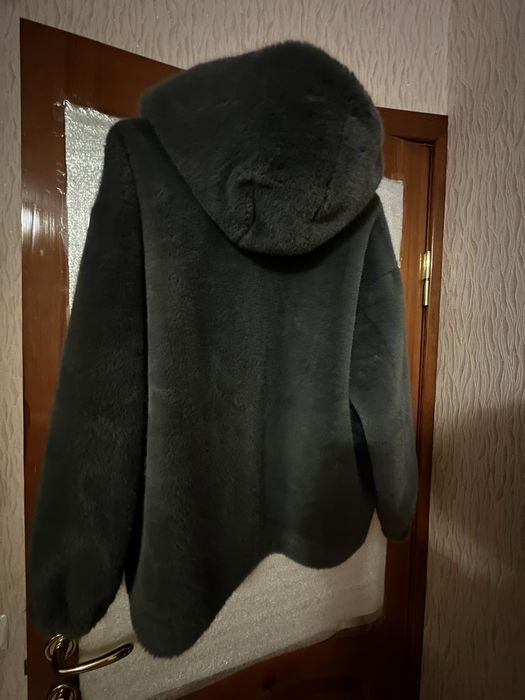 Эко шуба серого цвета