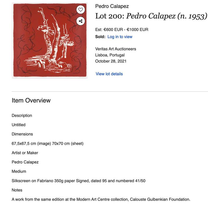 Serigrafia Pedro Calapez