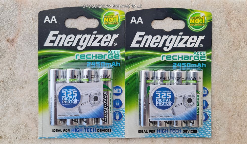 Pilhas recarregáveis energizer