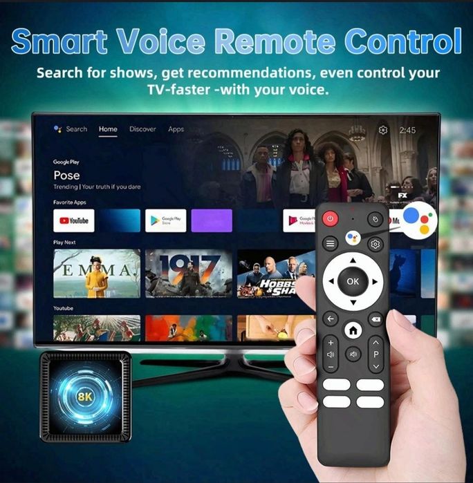 Смарт ТВ приставка Q19  8/256 Gb Android TV 16  X 96 Xiaomi