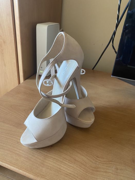 Aldo piekne buty sandały nude skóra naturalna wydłużają nogi!