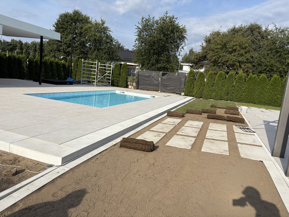 Glebogryzarka separacyjna, Trawnik z siewu rolki Niwelacja nawadnianie