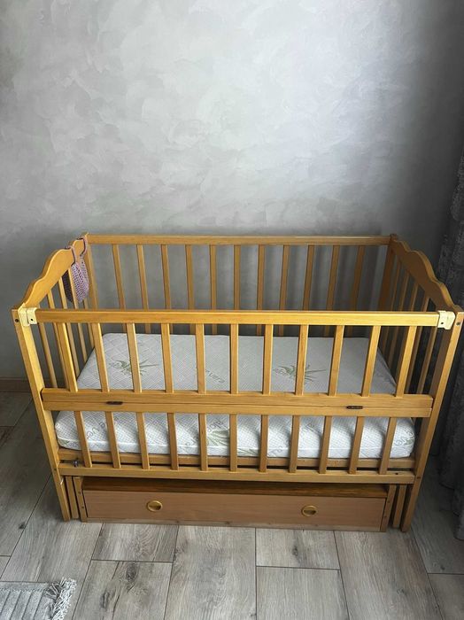 Дитяче ліжечко + МАТРАС ортопедичний Колиска Ліжко дитяче з МАТРАСОМ