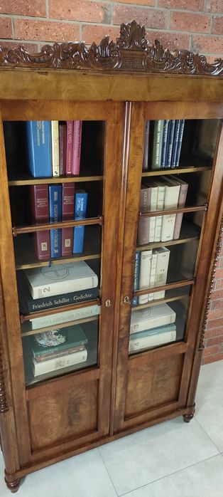 Piękna biblioteka witryna biedermeier antyk
