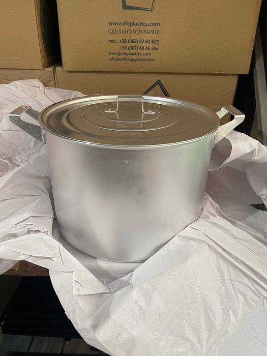 Каструля алюм.цил.15л Interos