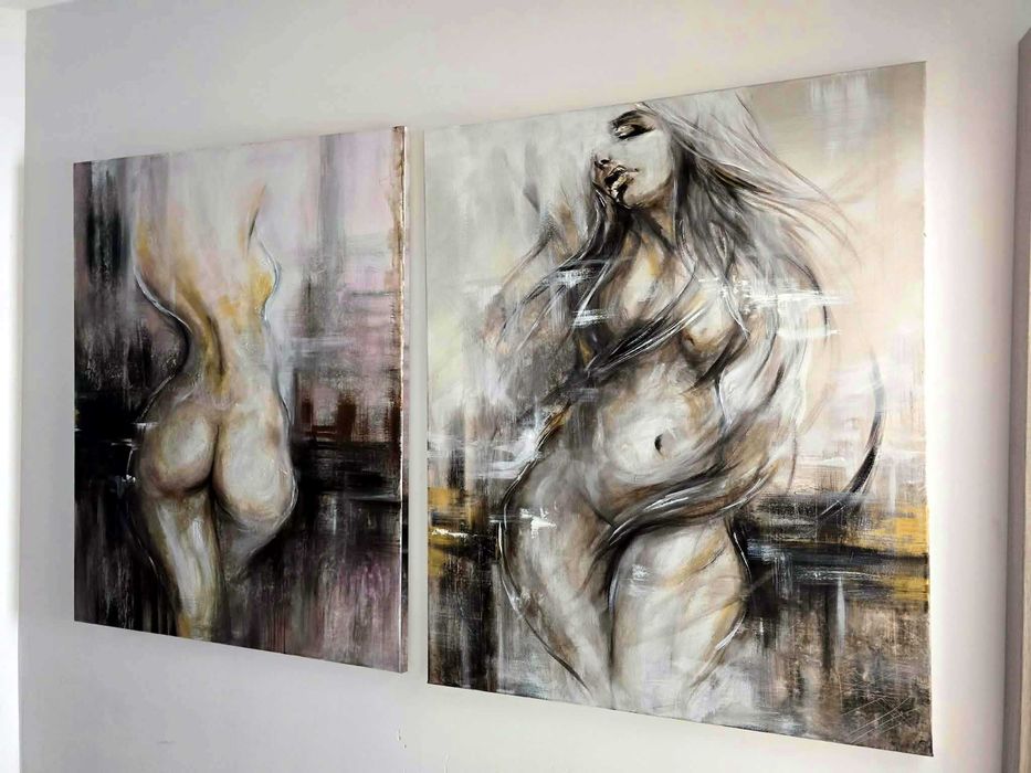 Esencja kobiecej figury  100x80 akryl na płótnie