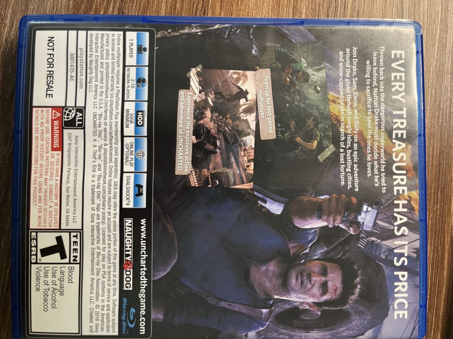 Диск гра Uncharted 4: A Thief's End PS4
