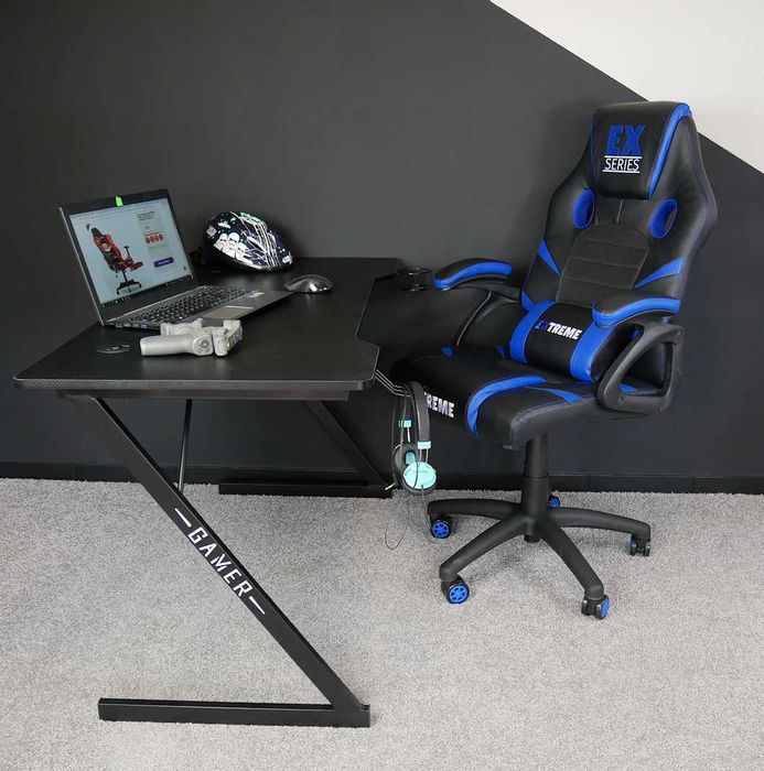 Fotel Gamingowy Extreme EX Dark Blue - Obrotowy