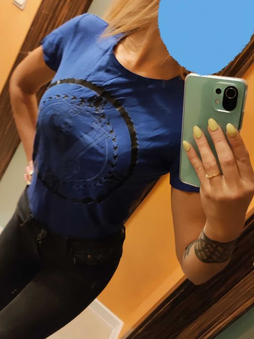Koszulka damska t-shirt niebieska Versace Jeans XS S