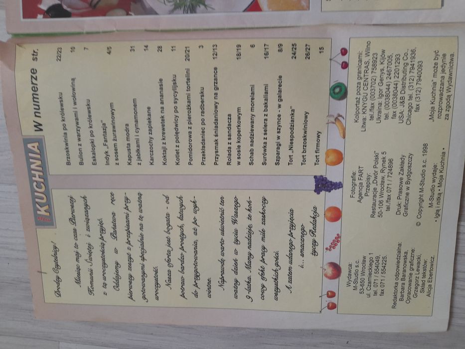 Czasopismo Moja kuchnia 3 egz