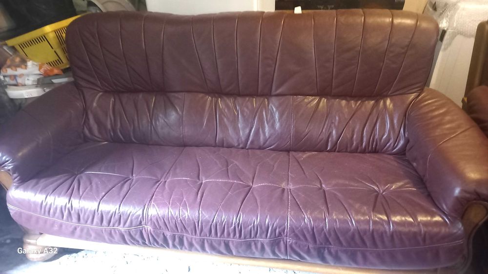 Meble holenderskie 321 skóra drewno lite