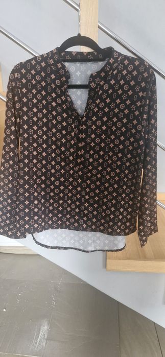 Koszula czarna z brązem s/m