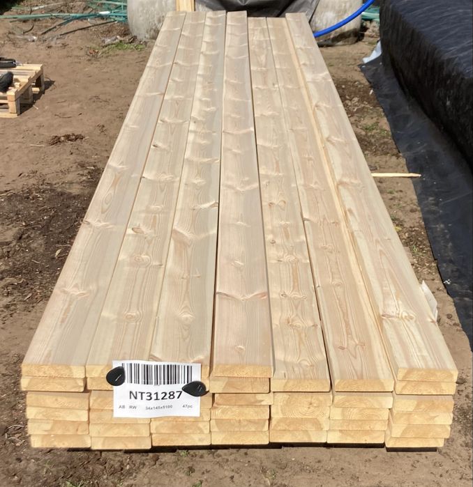 Deska 34x145 AB  sucha , strugana , sosna skandynawska