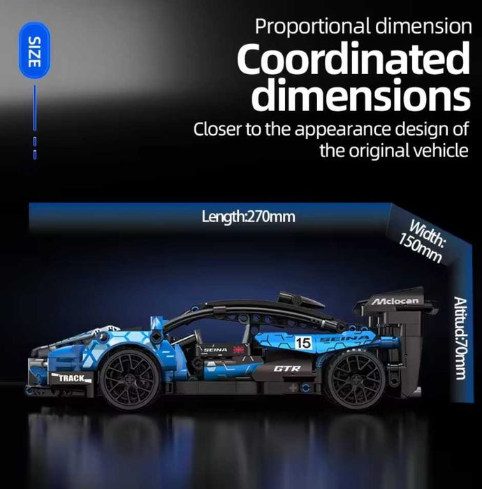 Klocki pasujące/zgodne z Lego autko samochod McLaren Senna Nowe