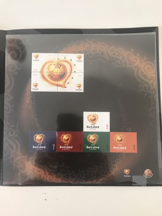 Filatelia Colecção de 9 Selos Postais relativos ao EURO 2004.