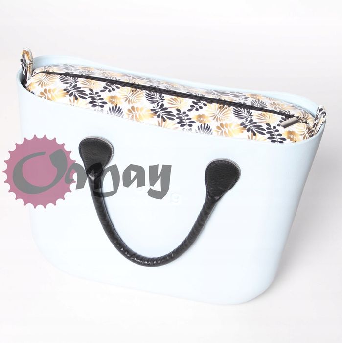 organizer OBAG STANDARD ekoskóra liście czarne 2 kieszenie wkład OMAY