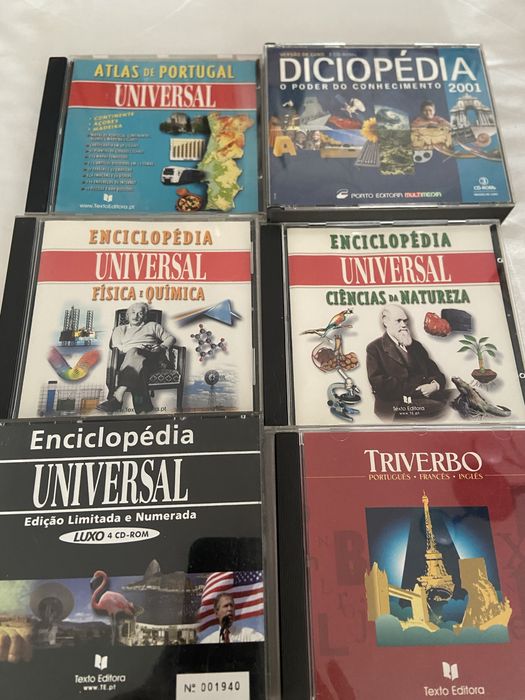 7 CD-ROM + 2 Enciclopédias (1998‑2001) – Universal / Porto / Texto
