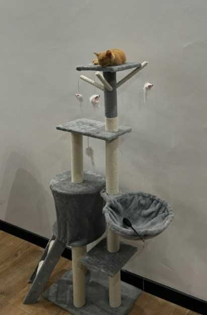 Wysoki drapak dla kota domek drzewko do drapania zwierzęta