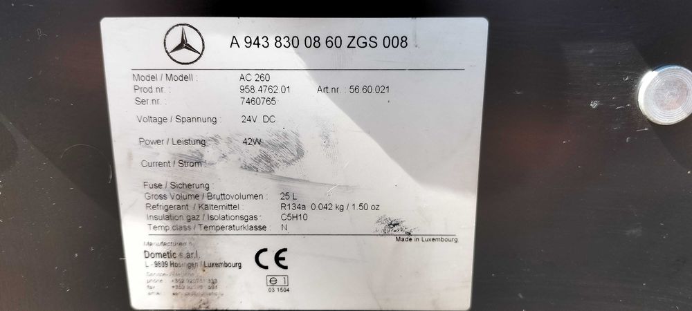 Lodówka Mercedes MP 3