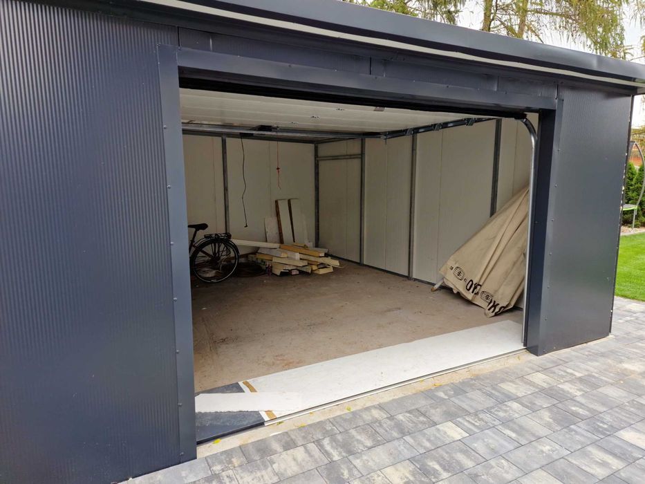 Brama garażowa segmentowa ocieplana antracyt brąz złoty dąb orzech