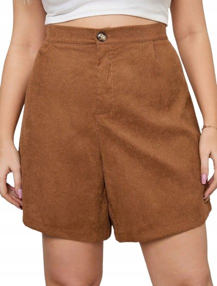 Shein plus size spodenki brązowe sztruksowe 46 łft