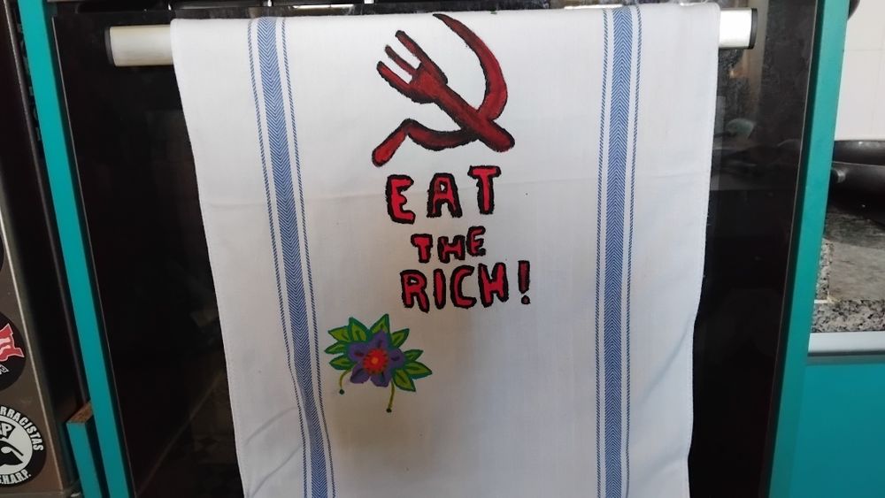 Panos de pratos em algodão pintados à mão