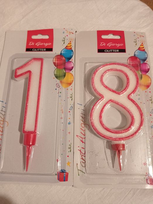 Świeczki bardzo duże urodzinowe na 18