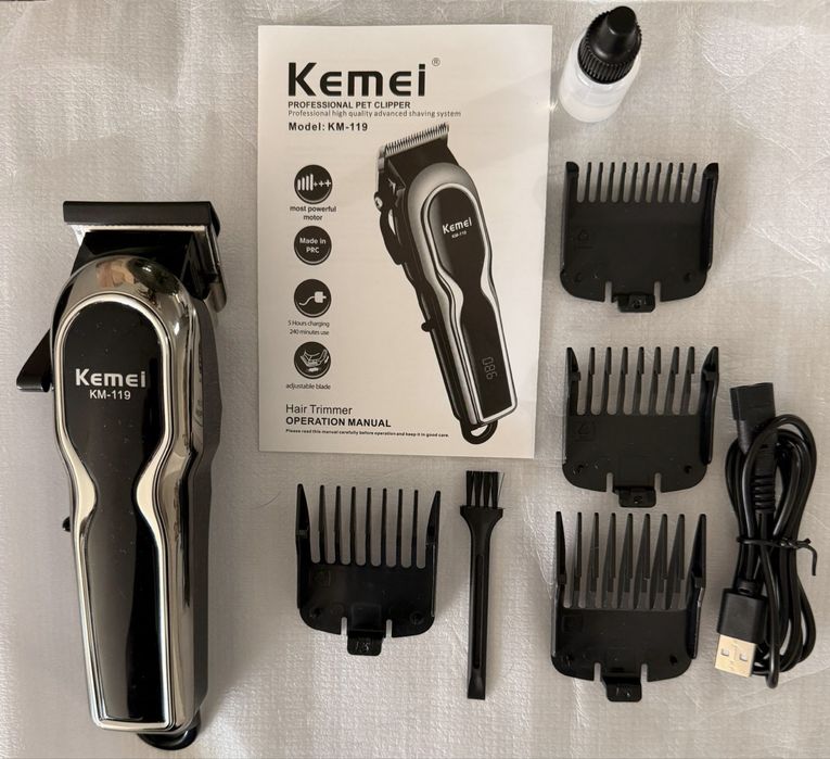 Kemei KM-119 Máquina de Cortar Cabelo Profissional NOVA