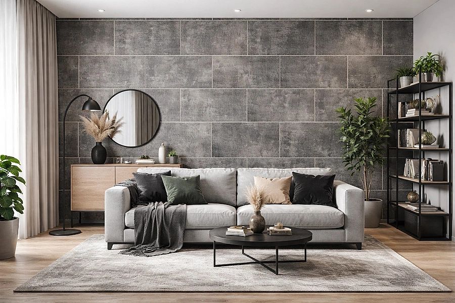Panele ścienne imitacja kamienia, ściana tv SWISS KRONO D3265/16,5