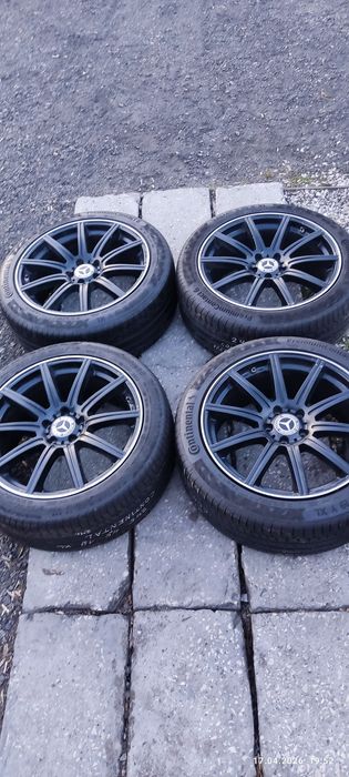 Felgi alu oryg Mercedes 5x112 z oponami letnimi Continental 245/45 R19, czujniki ciśnienia, 4szt