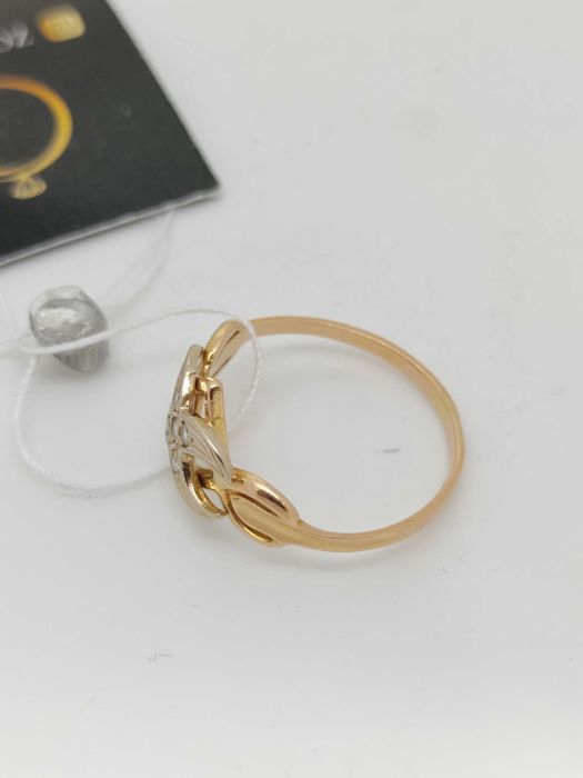 Золота каблучка 585ʼʼ з фіанітами