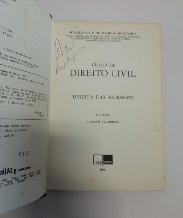 Coleção "Curso de Direito Civil", de Washington de Barros Monteiro