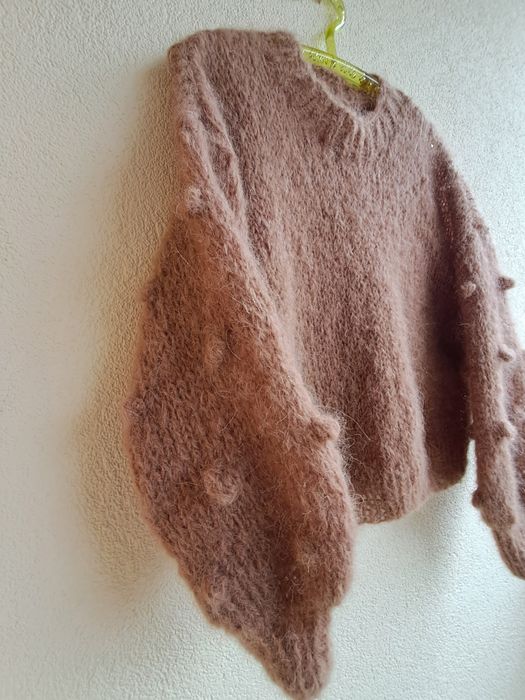 Puszysty sweter z Alpaki i Merino.Handmade.