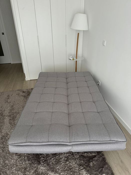 Sofá cama em tecido WILLEM cor cinza (Conforama)