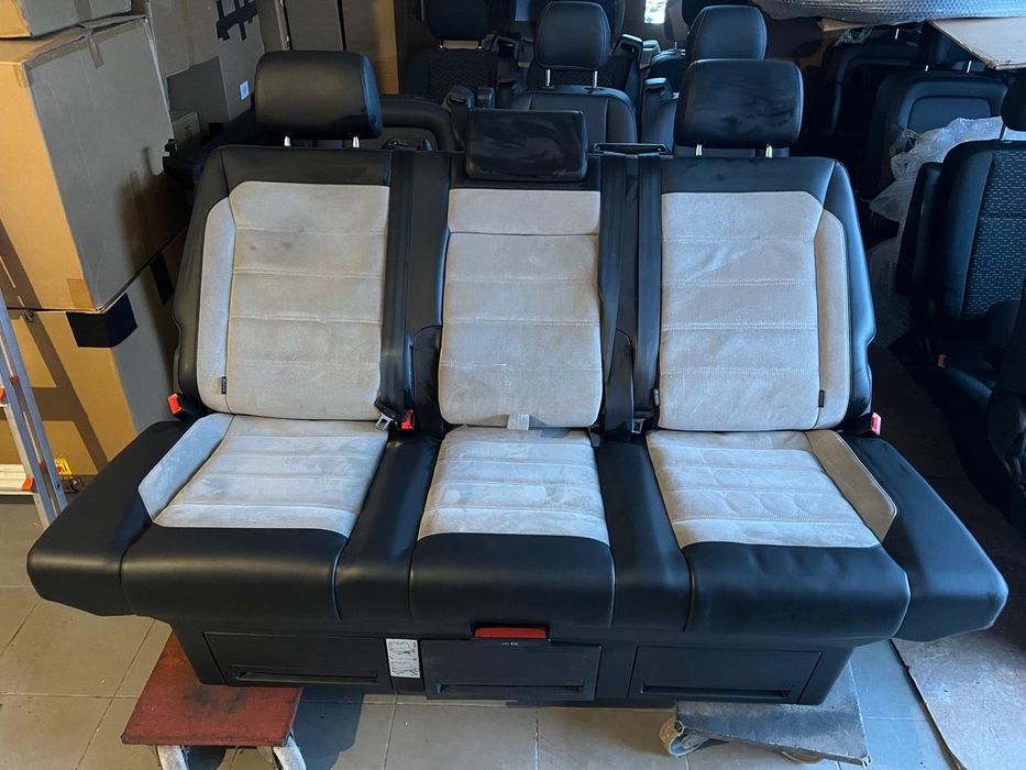 Kanapa 3 osobowa rozkładana łóżko Multivan T6 T5 lift skóra Alcantara